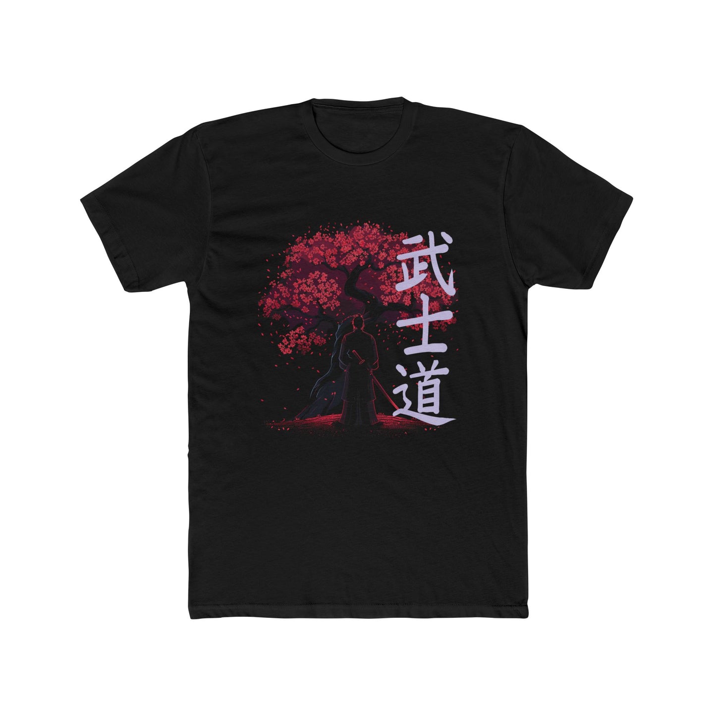 Samurai Sakura Bushido Kanji 武士道 T-shirt, Cherry Blossom Japanese Streetwear Harajuku, Samurai Japan Men's Tee