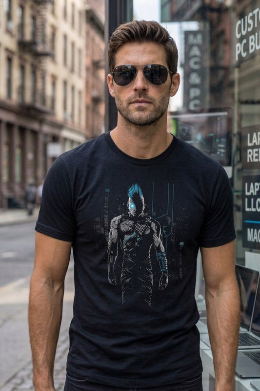 Cyberpunk Cyborg Warrior, Futuristic Sci-Fi T-shirt
