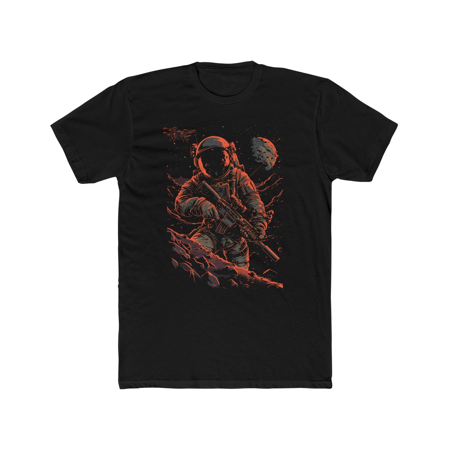 Astronaut Soldier T-shirt, Sci-Fi Space Combat Graphic Tee, Science T-shirt, Gamer Men's Tee