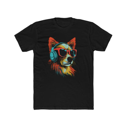 Cool Funny Dog listening to music T-shirt