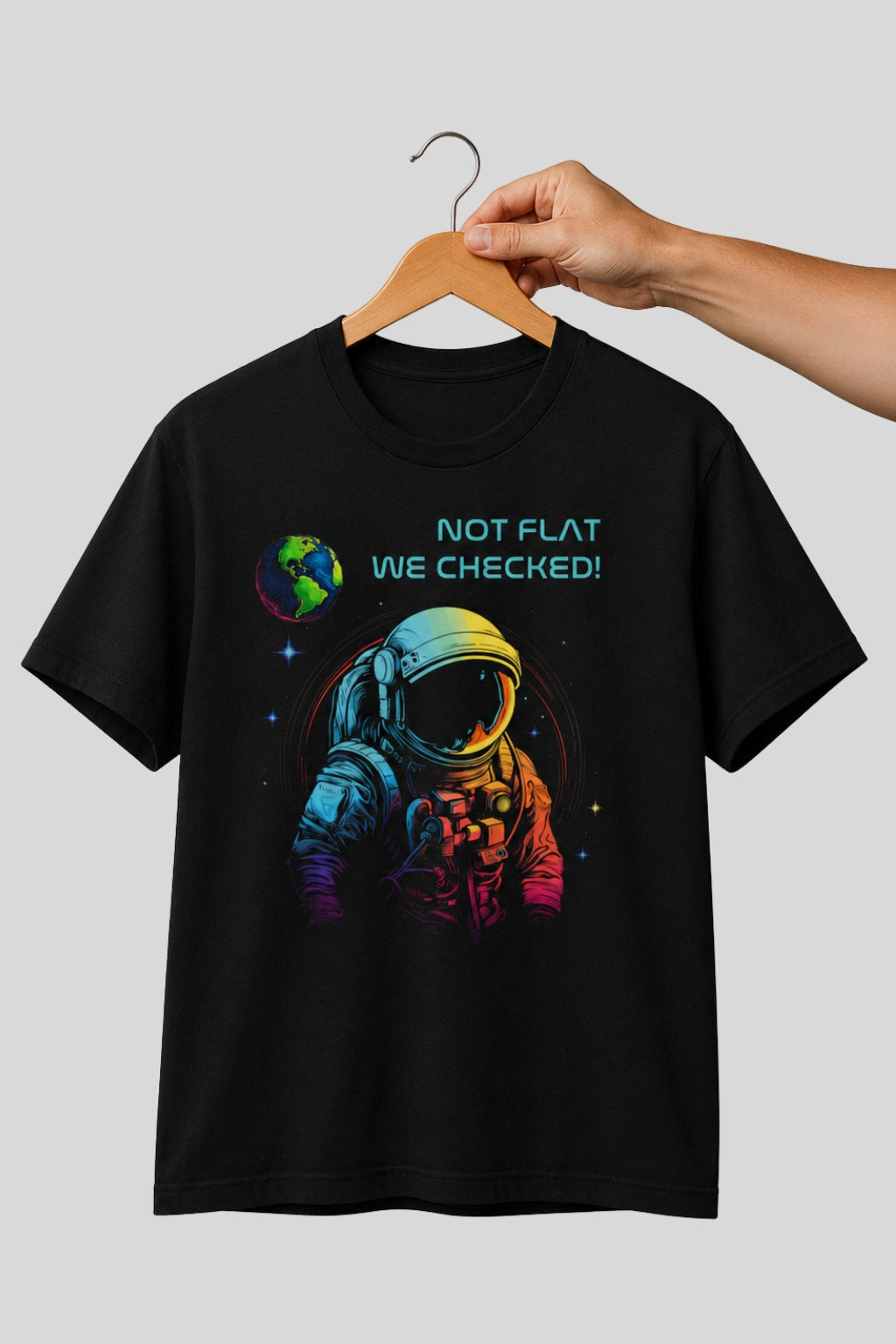 Not Flat We Checked Flat Earth Conspiracy Theory T-shirt