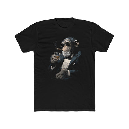 Gentleman Chimpanzee T-Shirt, Suited Monkey Smoking Cigar Art Men's Tee