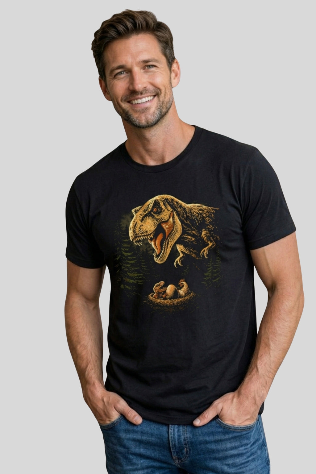 T-Rex and Chicken Funny Dinosaur Evolution T-Shirt