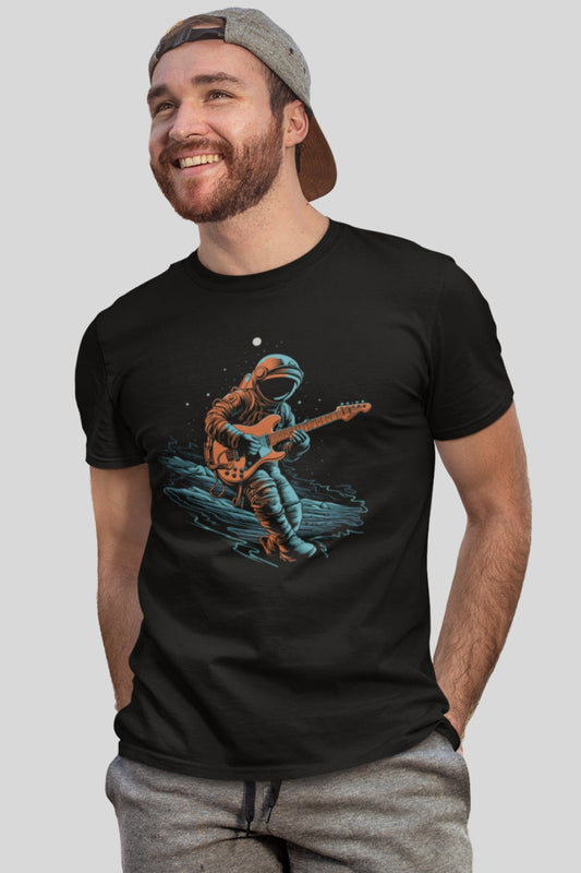Astronaut playing Guitar Space Musician T-shirt 1