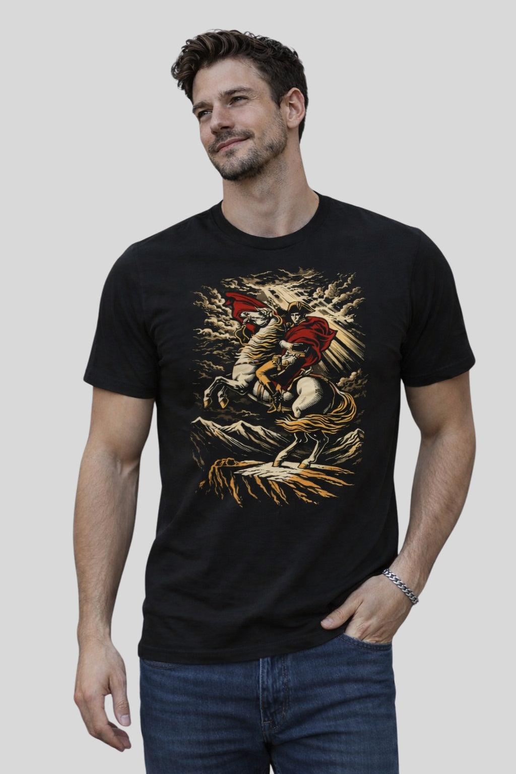 Napoleon Crossing the Alps Classic Art T-Shirt