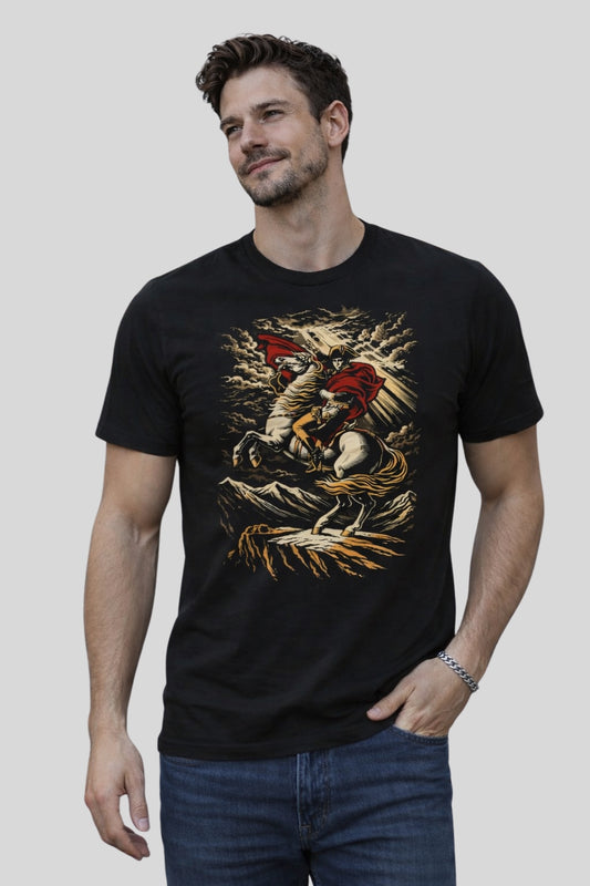 Napoleon Crossing the Alps Classic Art T-Shirt
