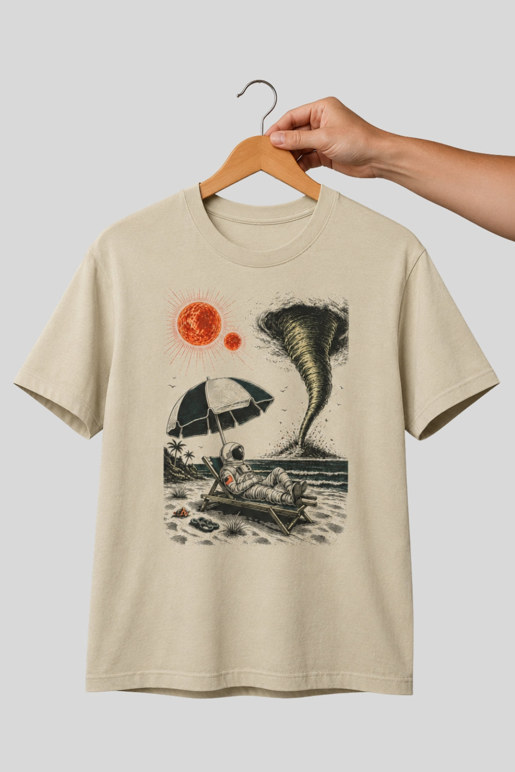 Chill Astronaut at an Alien Beach T-shirt