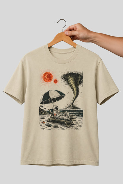 Chill Astronaut at an Alien Beach T-shirt