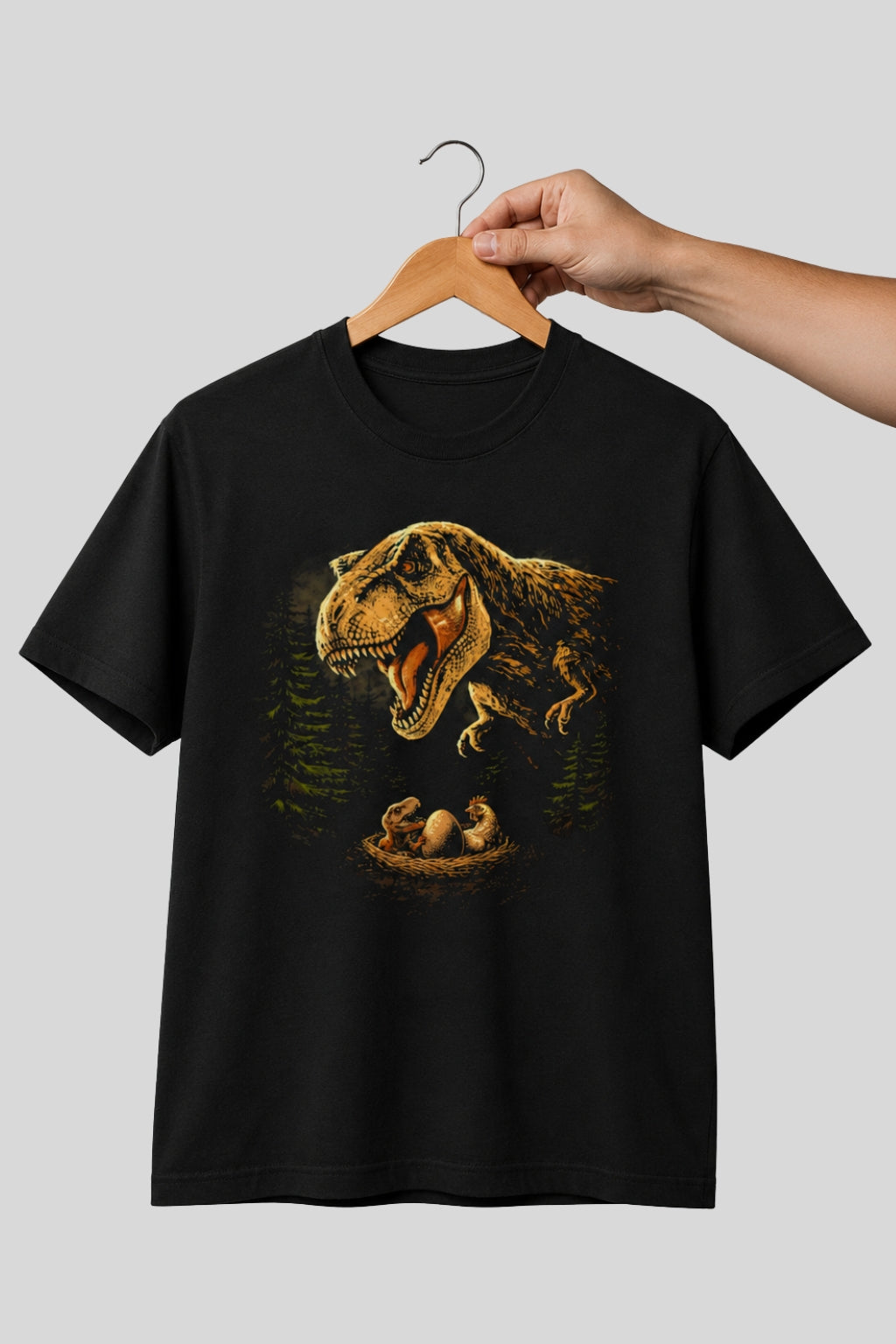 T-Rex and Chicken Funny Dinosaur Evolution T-Shirt