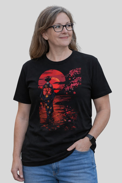 Moonlit Hanami 花見 Geisha Japanese T-Shirt