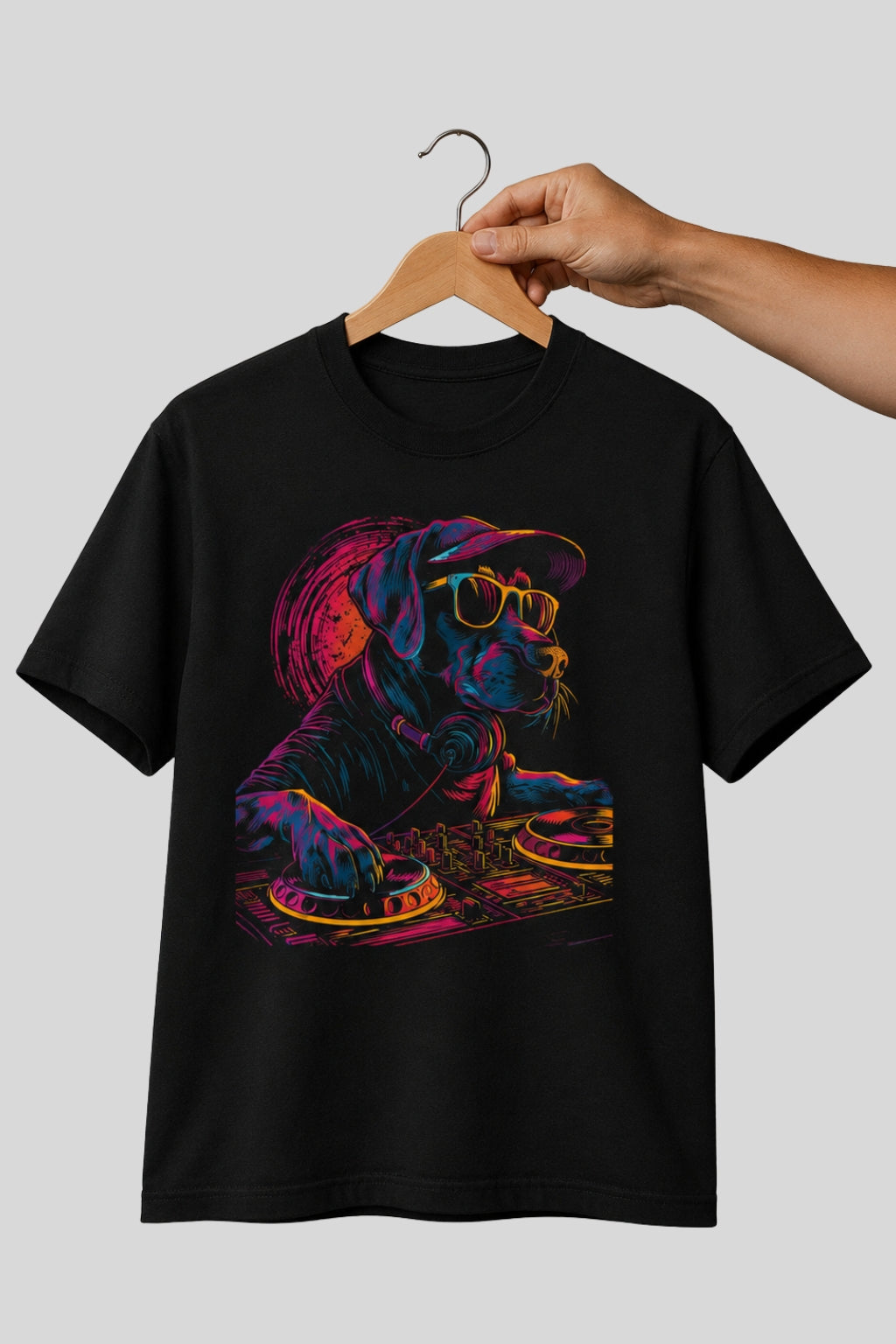 Funny Dog DJ Rave Party T-shirt