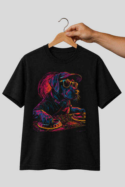 Funny Dog DJ Rave Party T-shirt