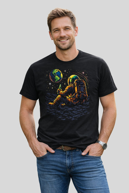 Astronaut Drinking Beer Chill Vibe T-Shirt