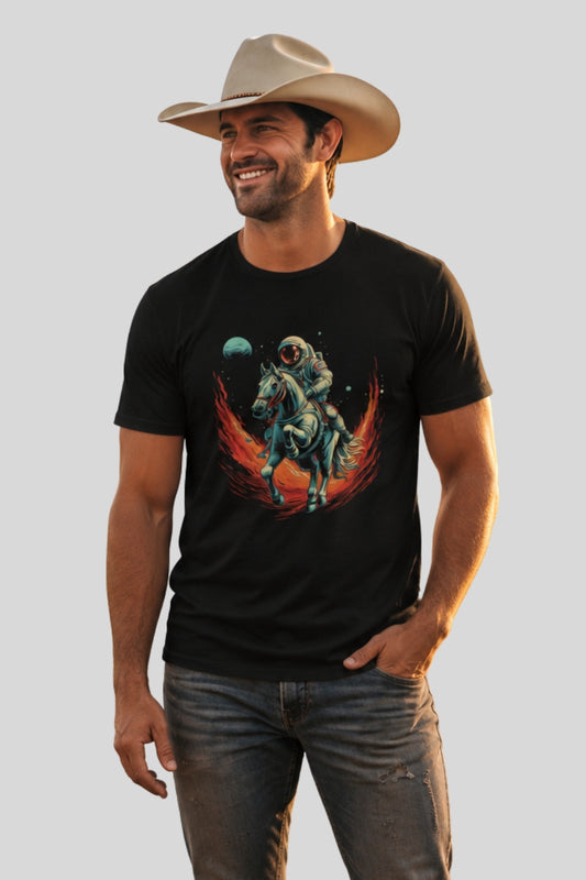 Astronaut Riding a Horse Space Cowboy T-shirt