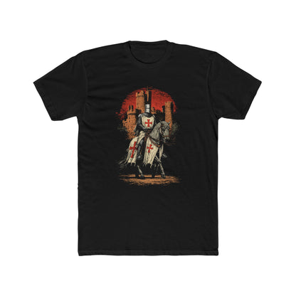 The Knight Templar Crusader T-shirt, Medieval Castle Illustration Shirt, Crusades Medieval Warrior Men's Tee