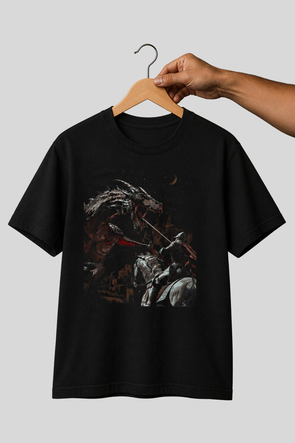 Saint George Legend Medieval Knight vs Dragon T-Shirt