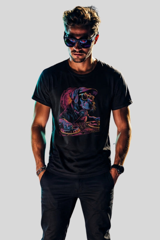 Funny Dog DJ Rave Party T-shirt