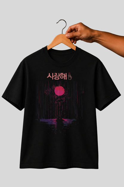 Saranghae 사랑해 Korean love hand gesture T-shirt