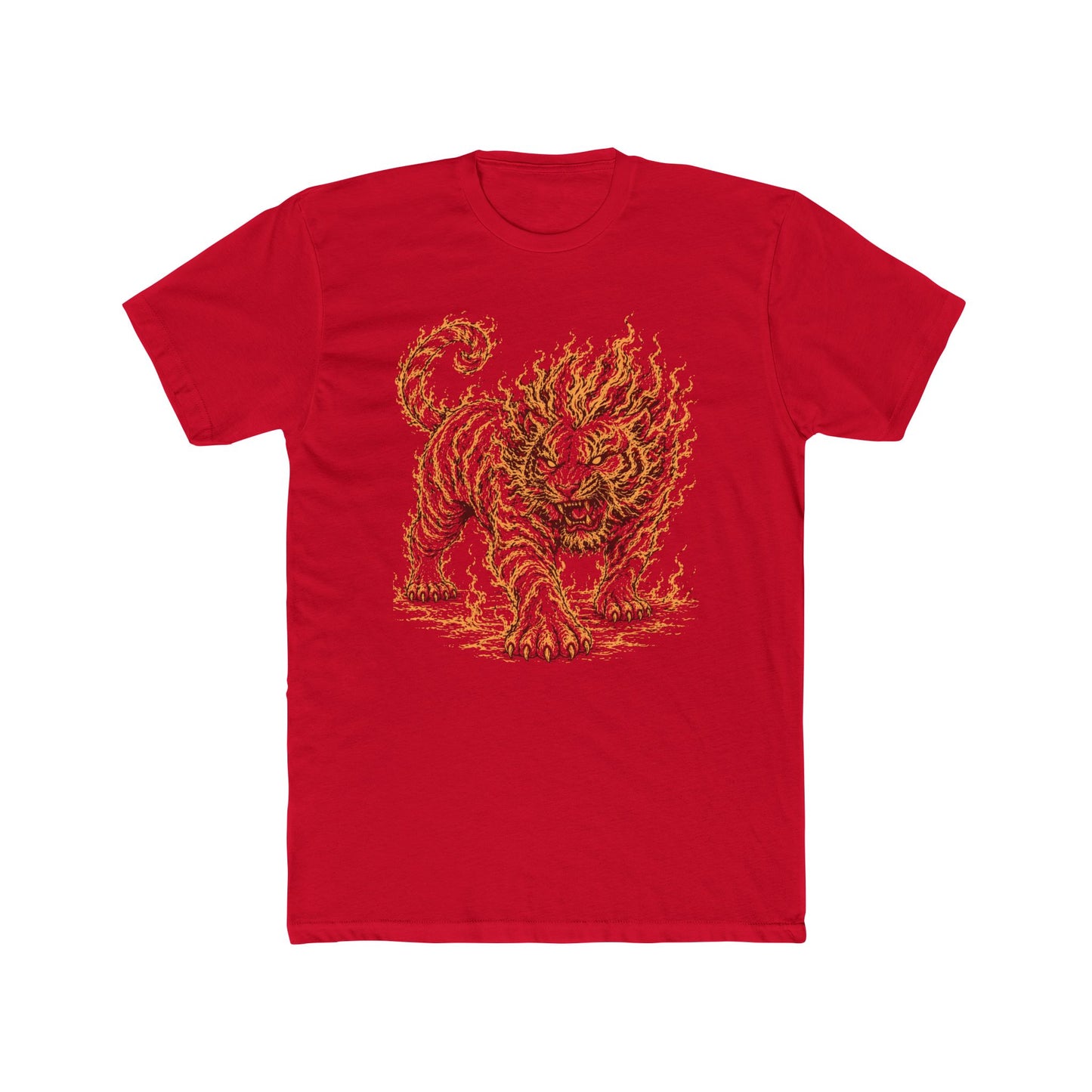 Flame Tiger, Fire Animal Graphic T-Shirt