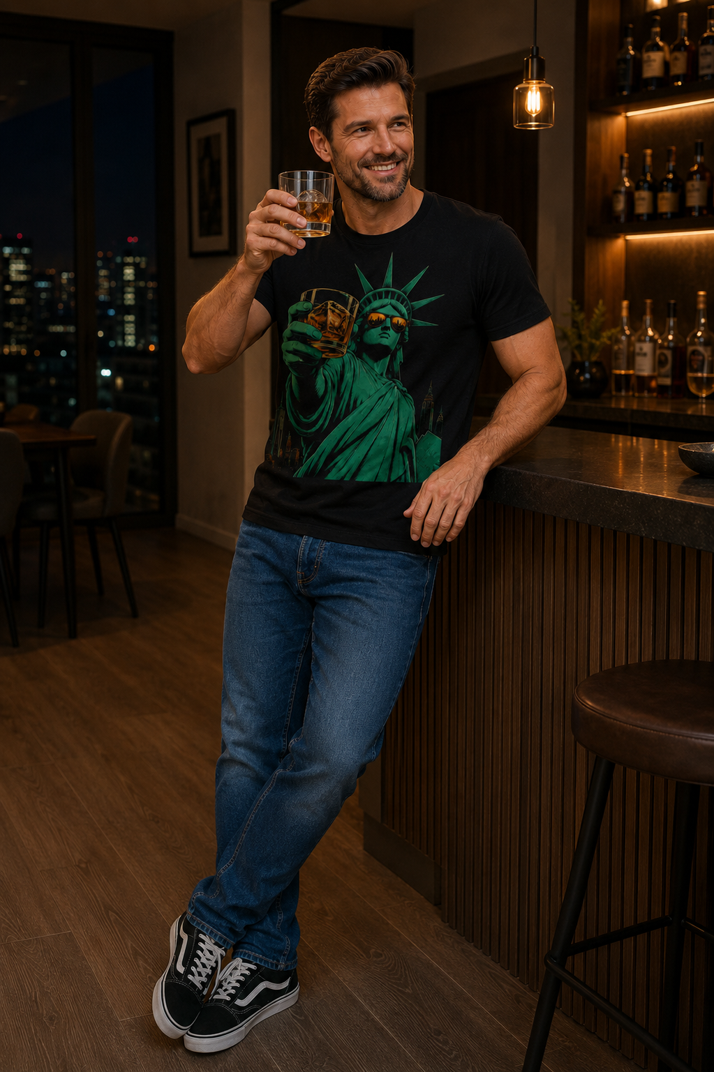 Lady Liberty on the Rocks T-Shirt