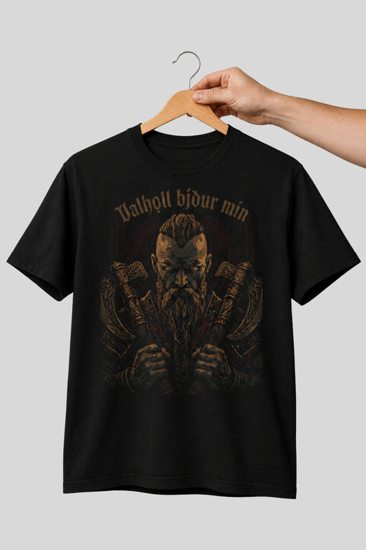 Viking Norse Mythology, Valhalla Awaits Me T-Shirt