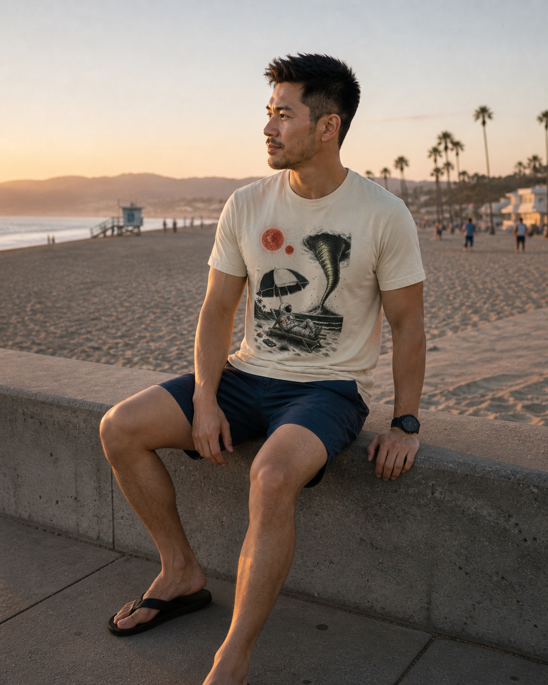 Chill Astronaut at an Alien Beach T-shirt