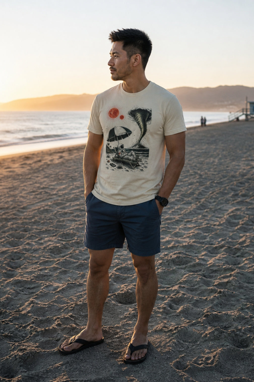 Chill Astronaut at an Alien Beach T-shirt