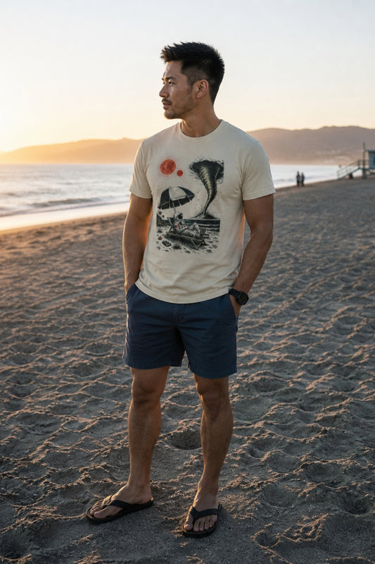 Chill Astronaut at an Alien Beach T-shirt