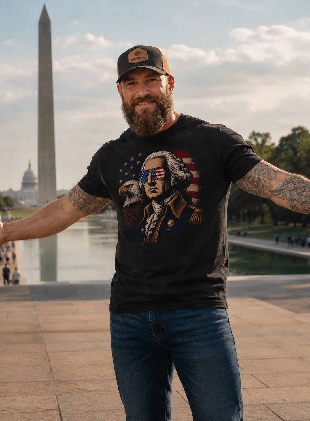 Freedom 1776, George Washington Patriotic T-Shirt