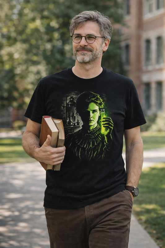 Marie Curie The Glow of Discovery Radioactivity T-shirt