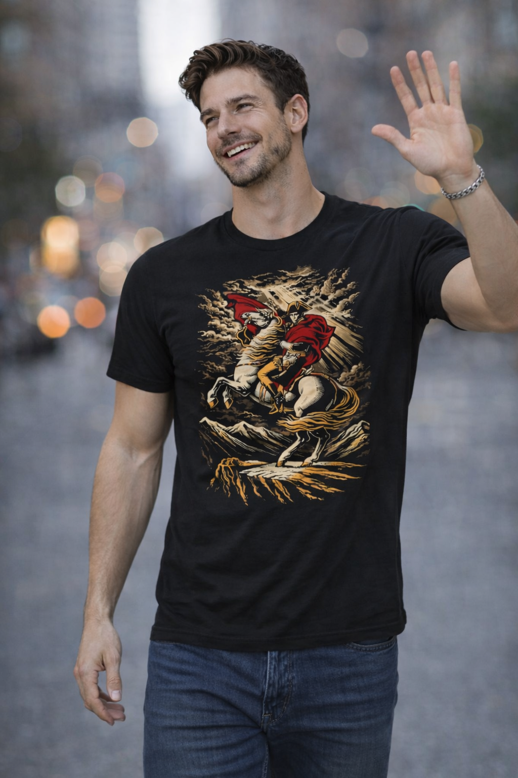 Napoleon Crossing the Alps Renaissance Art T-Shirt