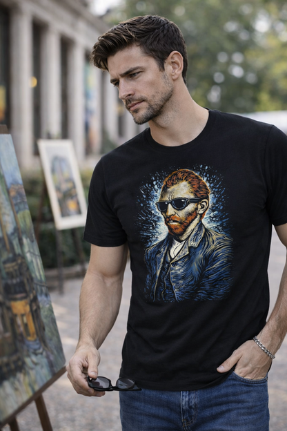 Cool Van Gogh in Sunglasses Renaissance Art T-Shirt