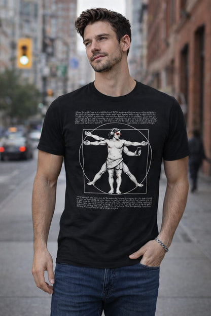 Vitruvian Modern Dad Renaissance Art T-Shirt