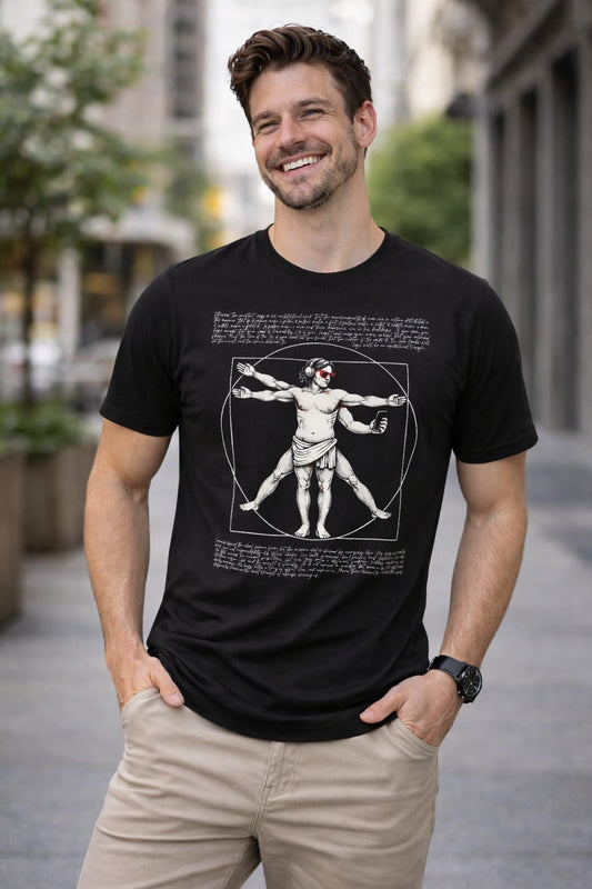 Vitruvian Modern Dad Renaissance Art T-Shirt
