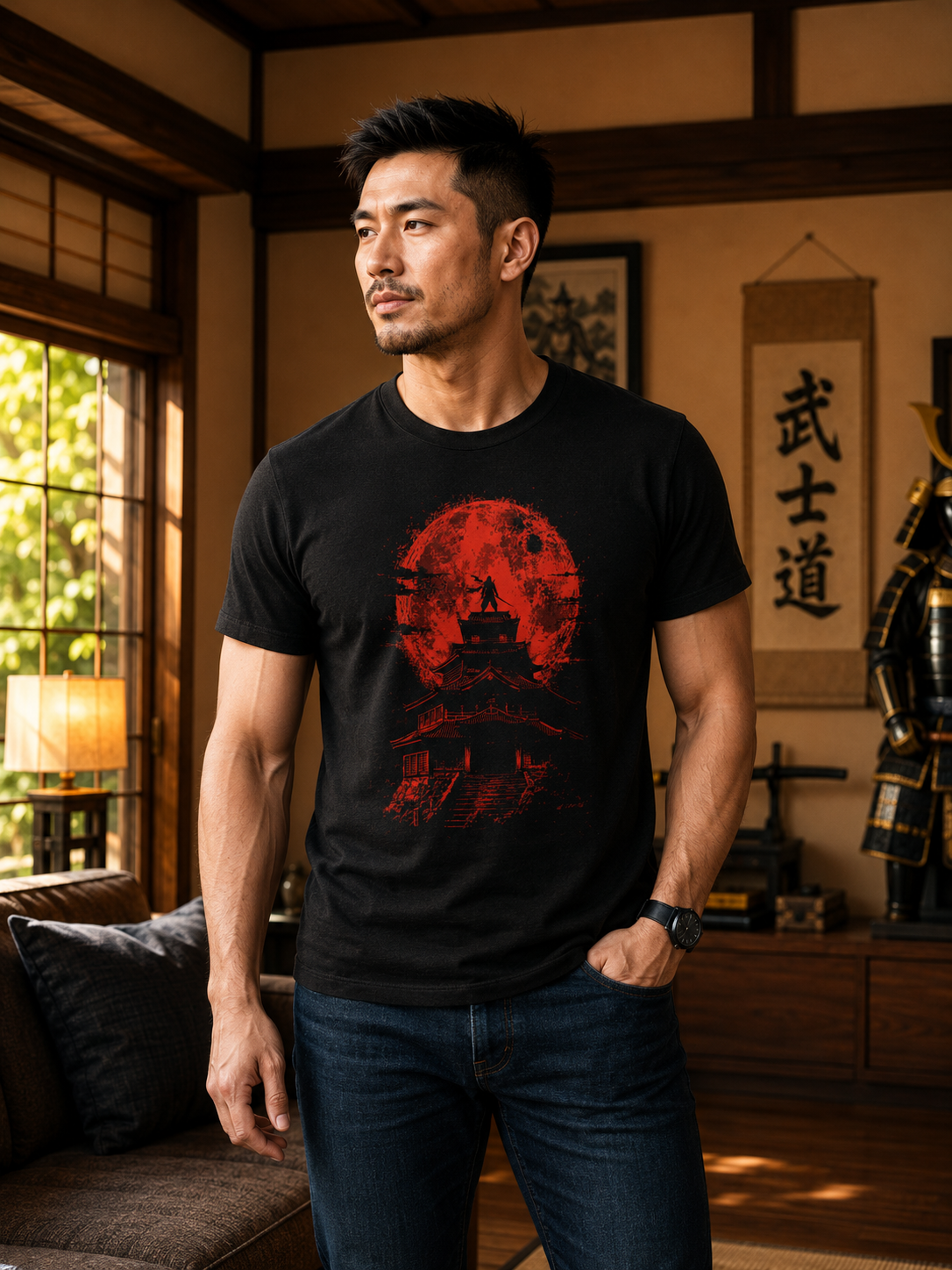 Blood Moon Shinobi Japanese Ninja T-Shirt