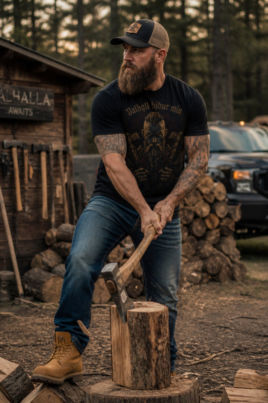 Viking Norse Mythology, Valhalla Awaits Me T-Shirt