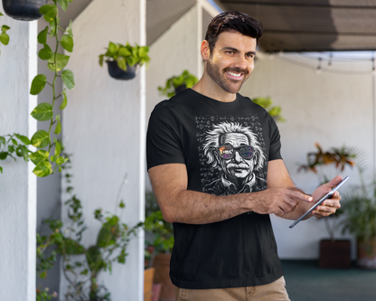 Relativity Genius Portrait T-shirt, Einstein Inspired, E=mc² Science Physics Art Tee