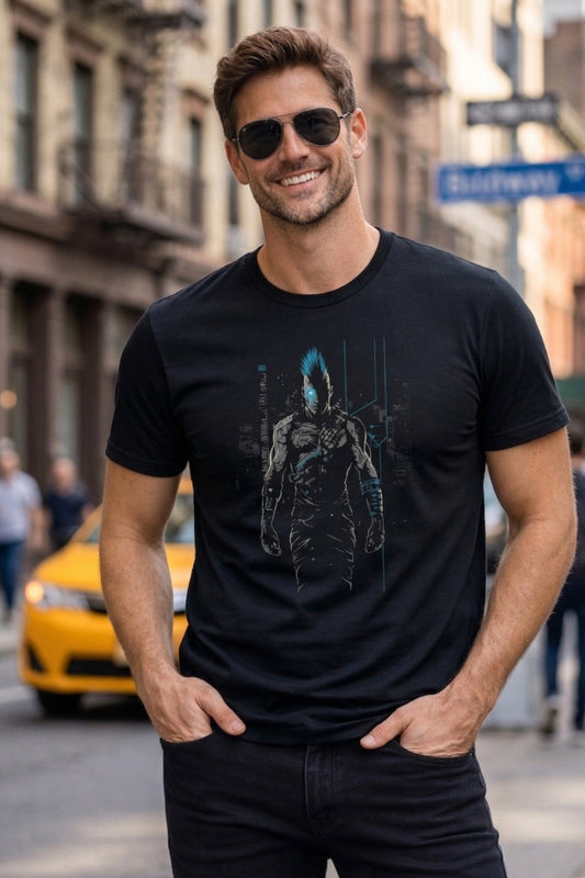 Cyberpunk Cyborg Warrior, Futuristic Sci-Fi T-shirt