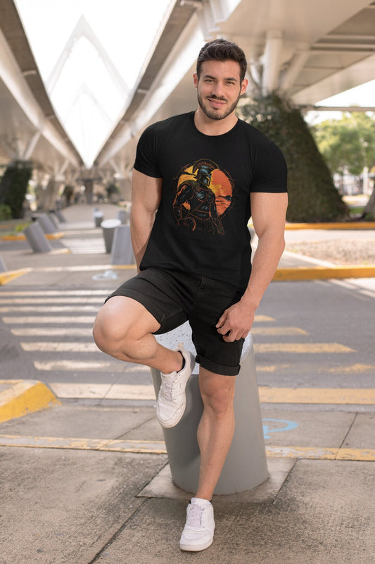 Spartan Warrior T-Shirt, Ancient Greek Soldier Graphic Tee, Peloponnesian War, Mythology & History Inspired Men's Tee