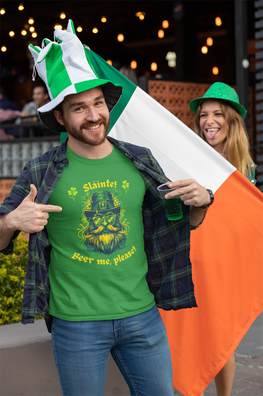 St Patricks Day T-Shirt V1, Lucky Shamrock, Beer lover Ireland Pride, Leprechaun Irish Tee