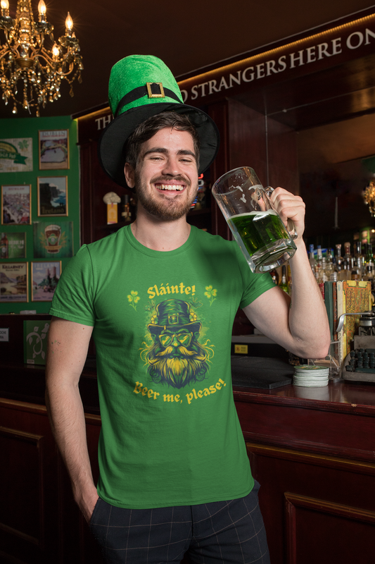 St Patricks Day T-Shirt V1, Lucky Shamrock, Beer lover Ireland Pride, Leprechaun Irish Tee