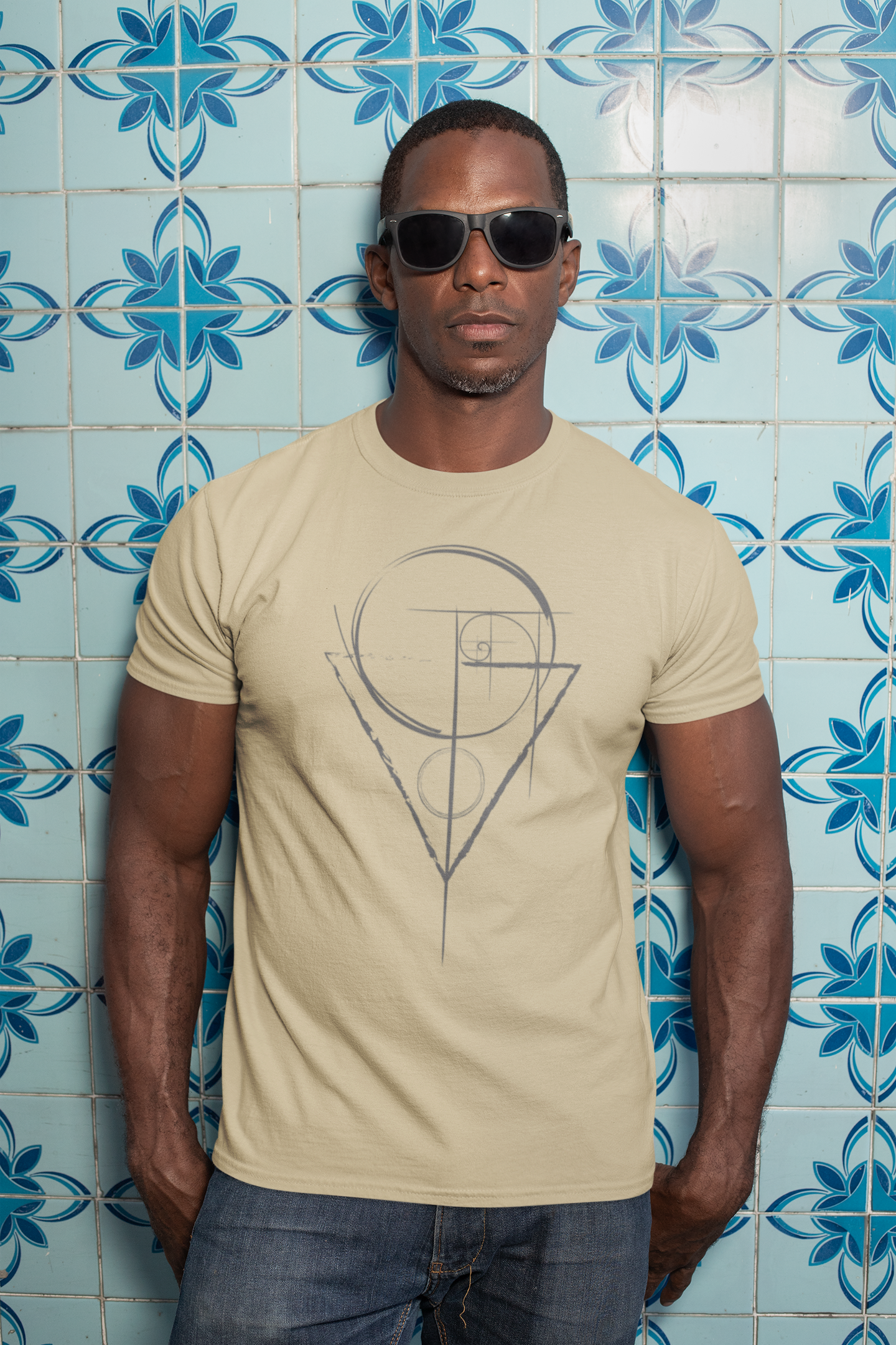 Fibonacci Golden Ratio Geometry T-Shirt, Science, STEM Student, Mathematics, Sacred Geometry Spiral Men's Tee